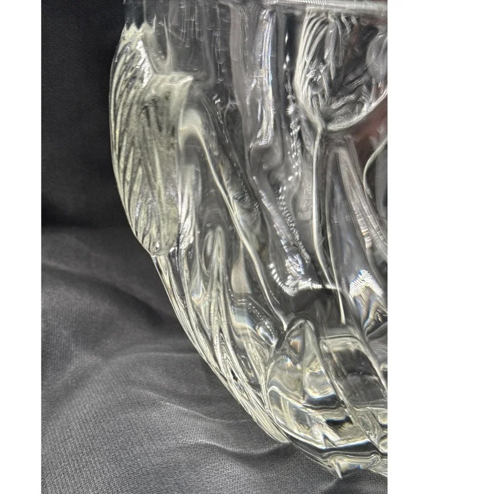 Tulip Clear Lead Crystal‎ Serving Bowl Heavy Glass 3-D 5.5